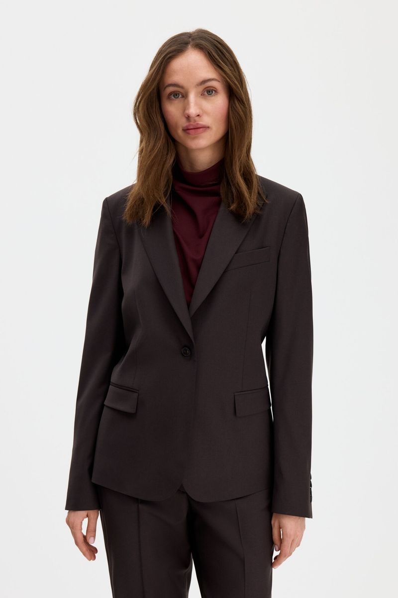 SASHA COOL WOOL BLAZER Dark Chocolate