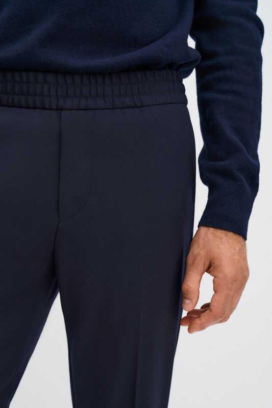 TERRY CROPPPED TROUSERS Navy