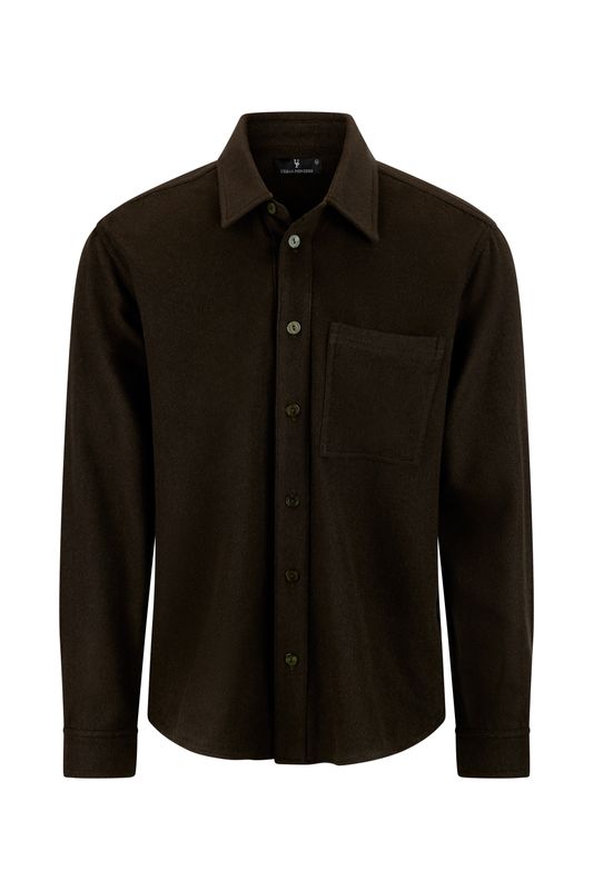 ORAZIO WOOL SHIRT Olivengrønn