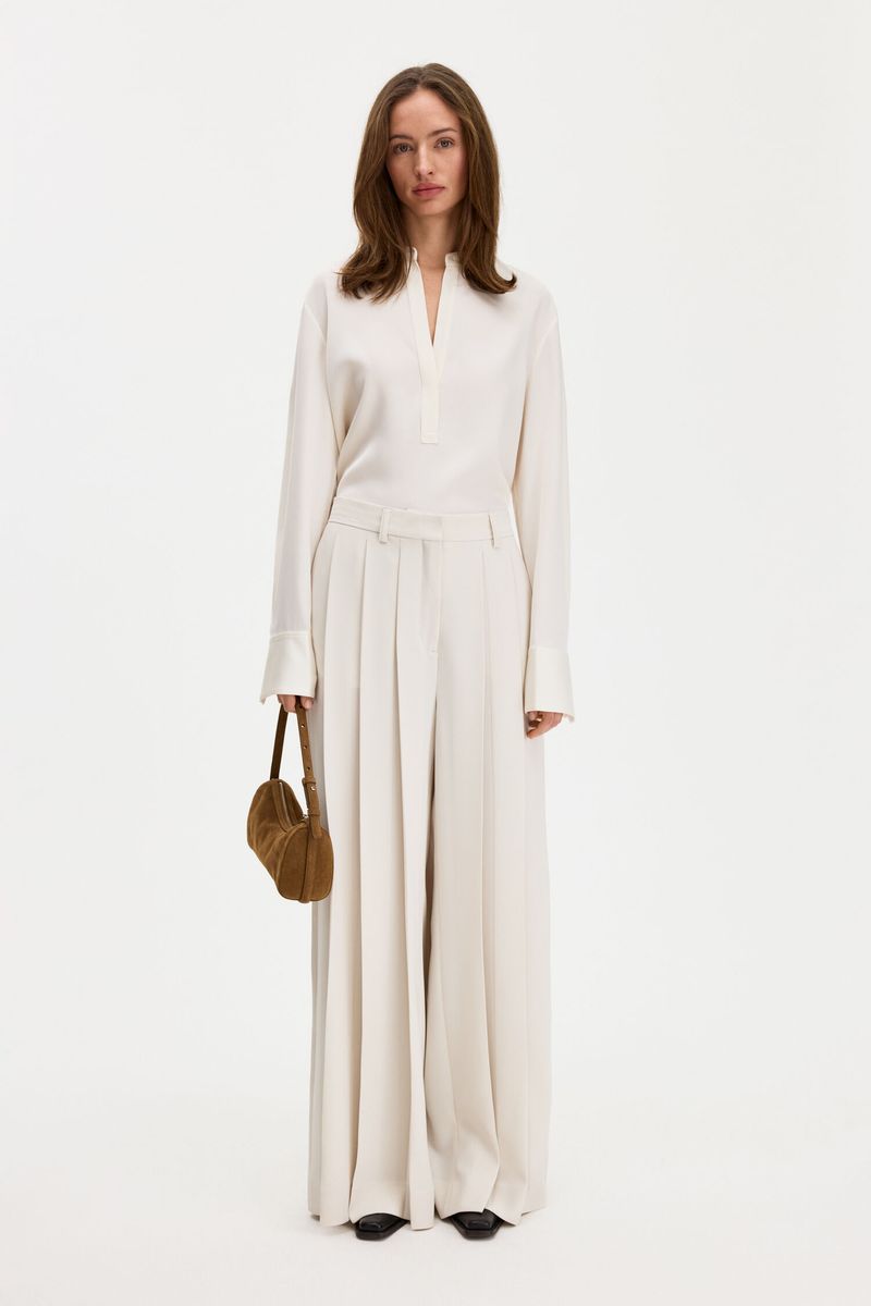 FULLY PLEATED TROUSERS Ivory