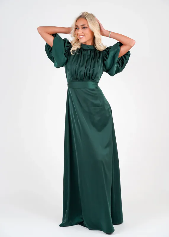 HOLLY DRESS LONG Emerald Green