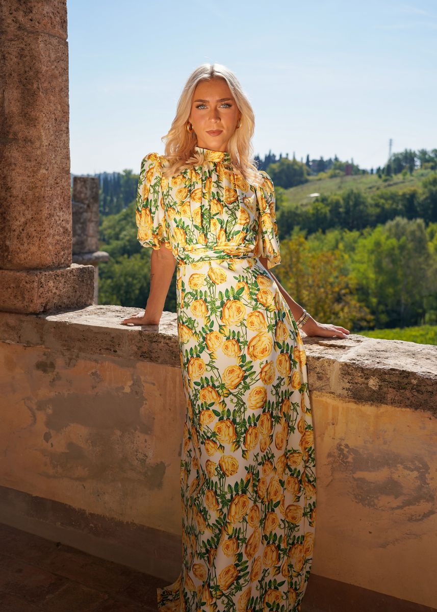 HOLLY DRESS Yellow Roses