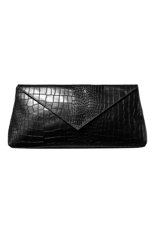ONYX CLUTCH Black Croc