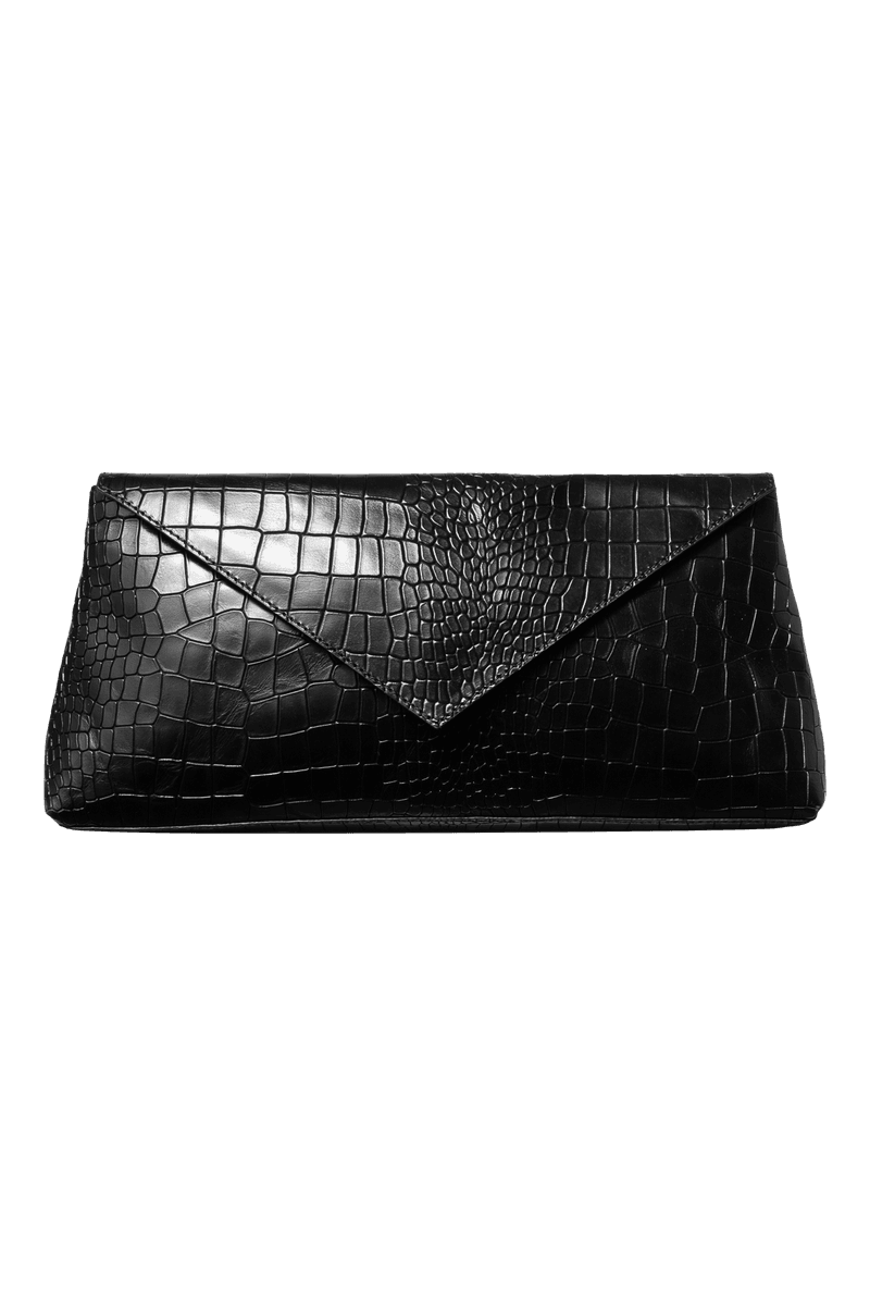 ONYX CLUTCH Black Croc