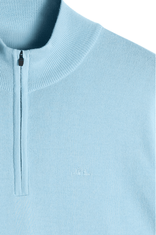 KIYAN QUARTER ZIP SWEATER Forget-Me-Not