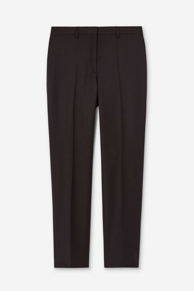 Hovedbilde EMMA CROPPED COOL WOOL TROUSERS Dark Chocolate