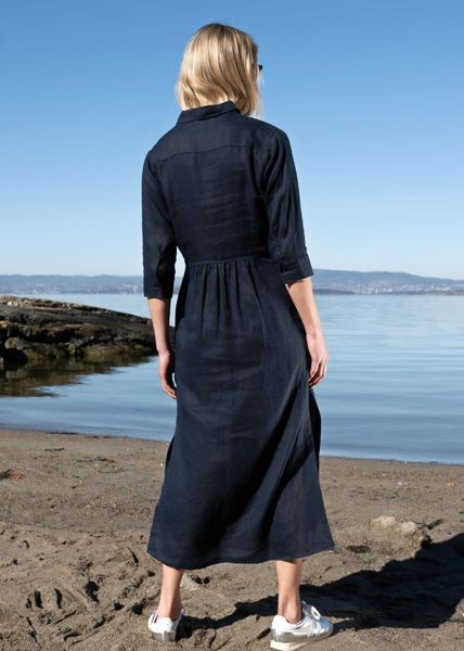 Hovedbilde LEILA MIDI LINEN DRESS Navy