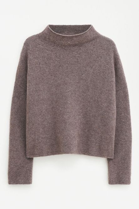 Hovedbilde MIKA YAK FUNNELNECK SWEATER Dark Taupe Melange