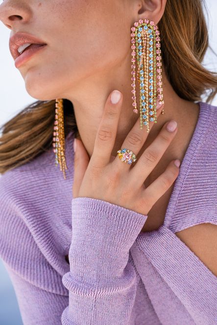 Hovedbilde UNA EARRINGS GOLD Dreamscape Combo