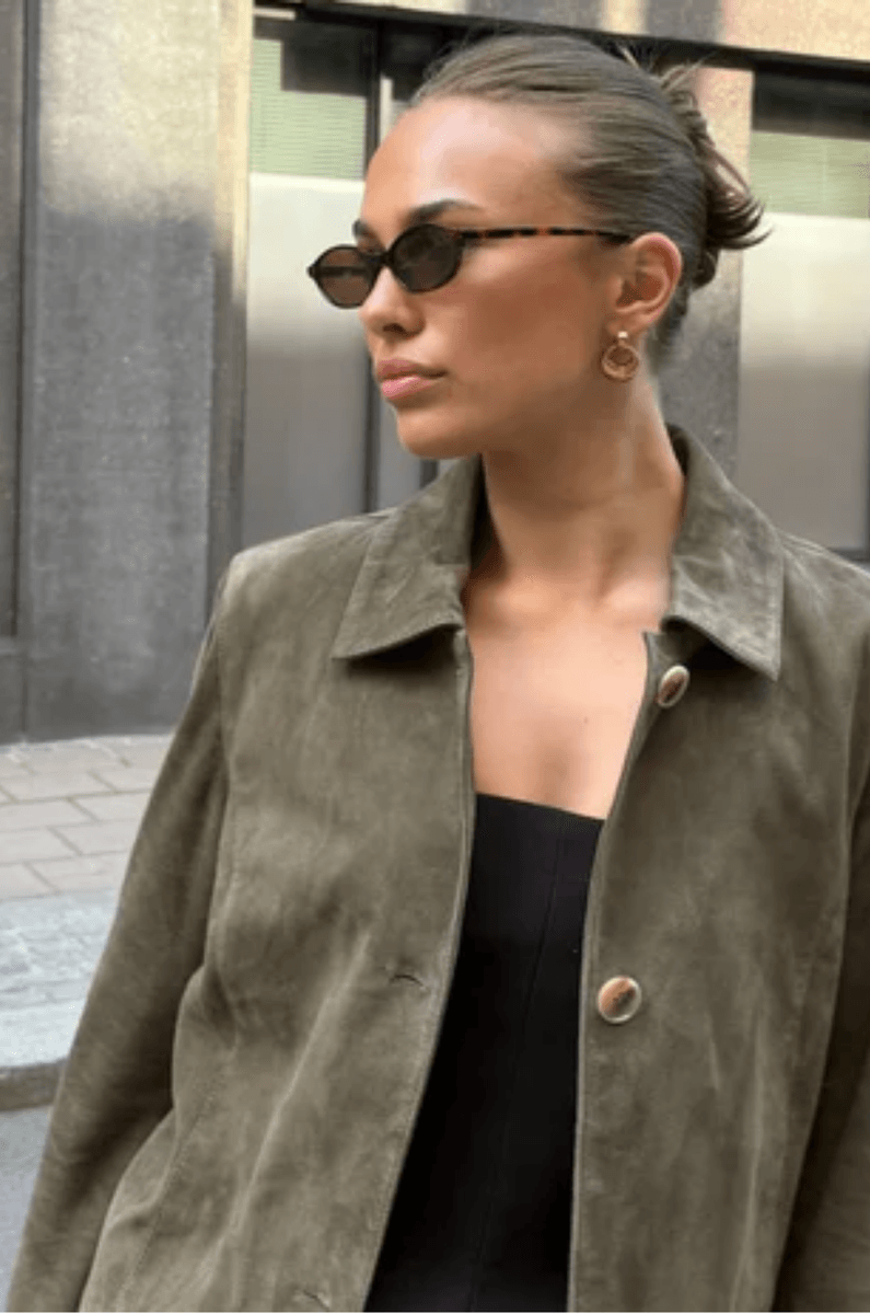 ALLY SEMSKET SKINNJAKKE Oliven