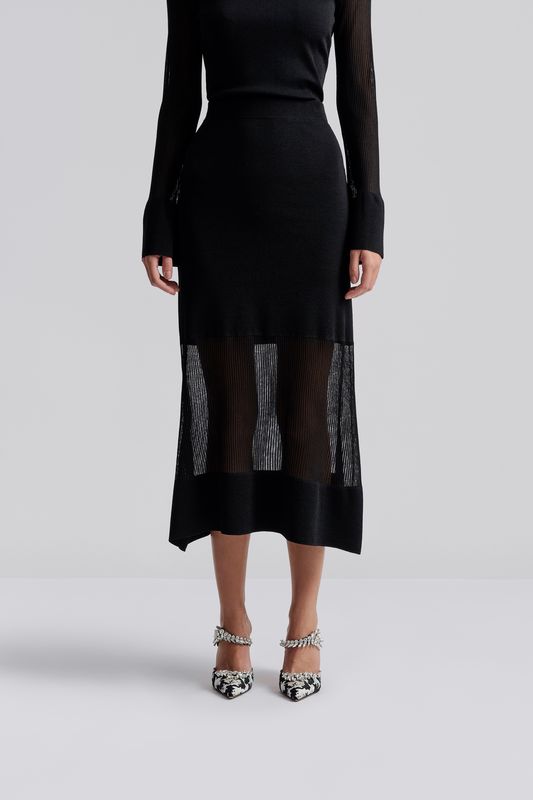 VIDE SHEER KNITTED SKIRT