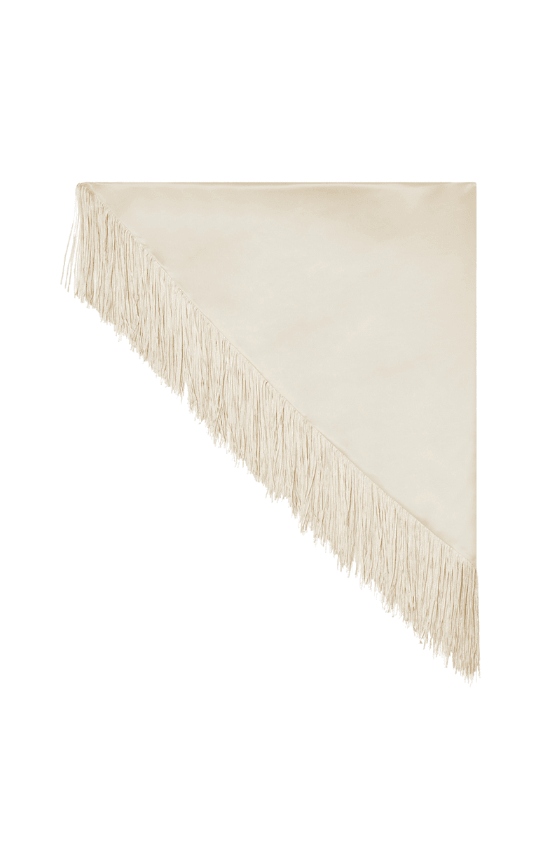 NALIA FRINGE SATIN SCARF