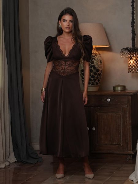 Hovedbilde FRANCIS LACE MIDI DRESS Espresso