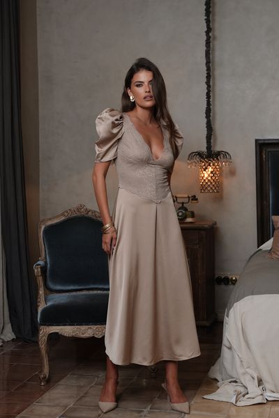 Hovedbilde FRANCIS LACE MIDI DRESS Taupe