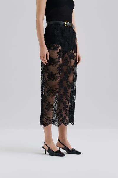 Hovedbilde ALICE SHEER LACE MIDI SKIRT Black