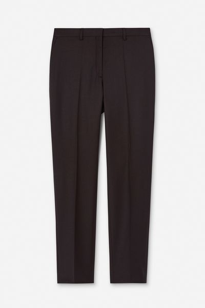 Hovedbilde EMMA CROPPED COOL WOOL TROUSERS Dark Chocolate