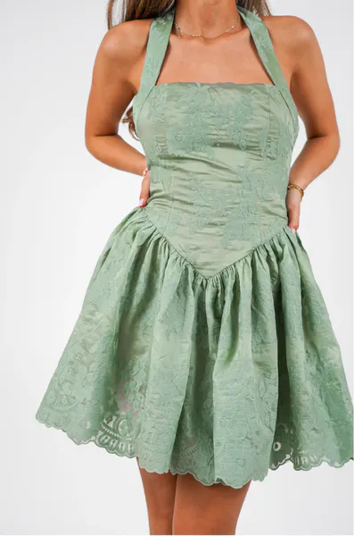 Bilde av BEVERLY LACE DRESS Pastel Green