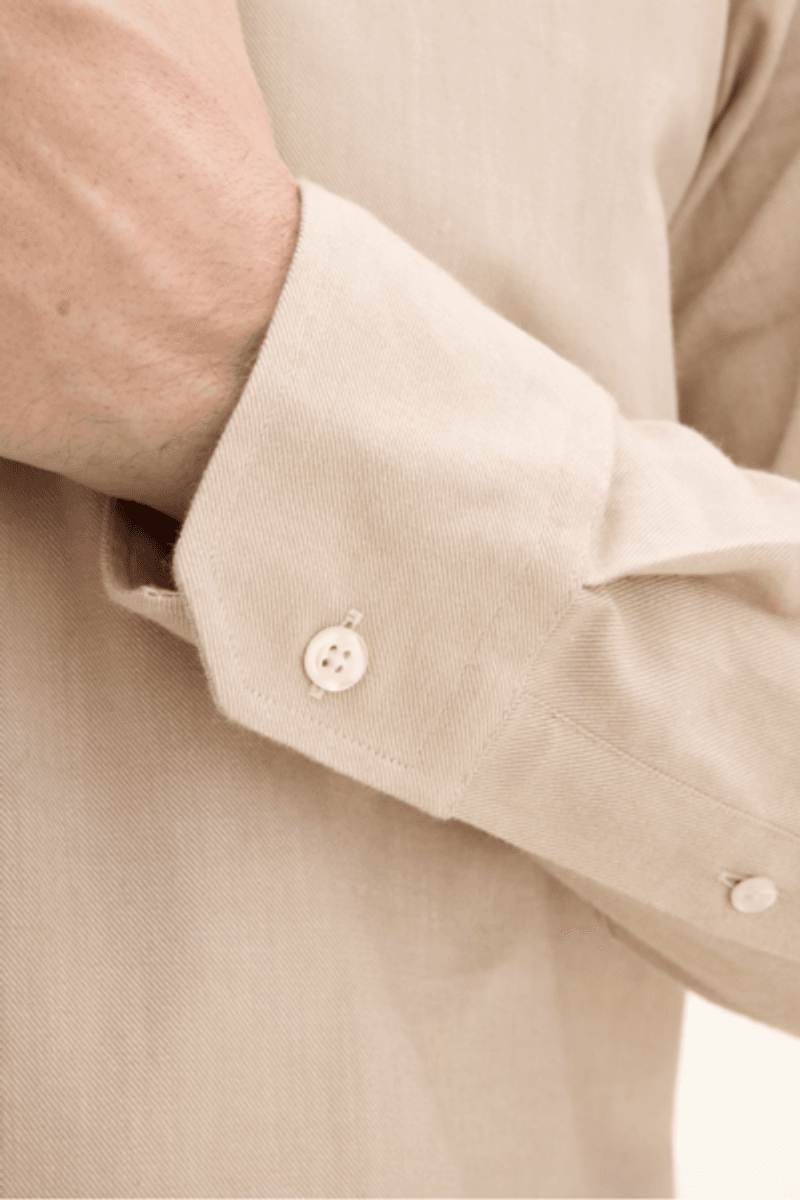 REG FIT CUT AWAY BRUSHED FLANNEL Light Beige