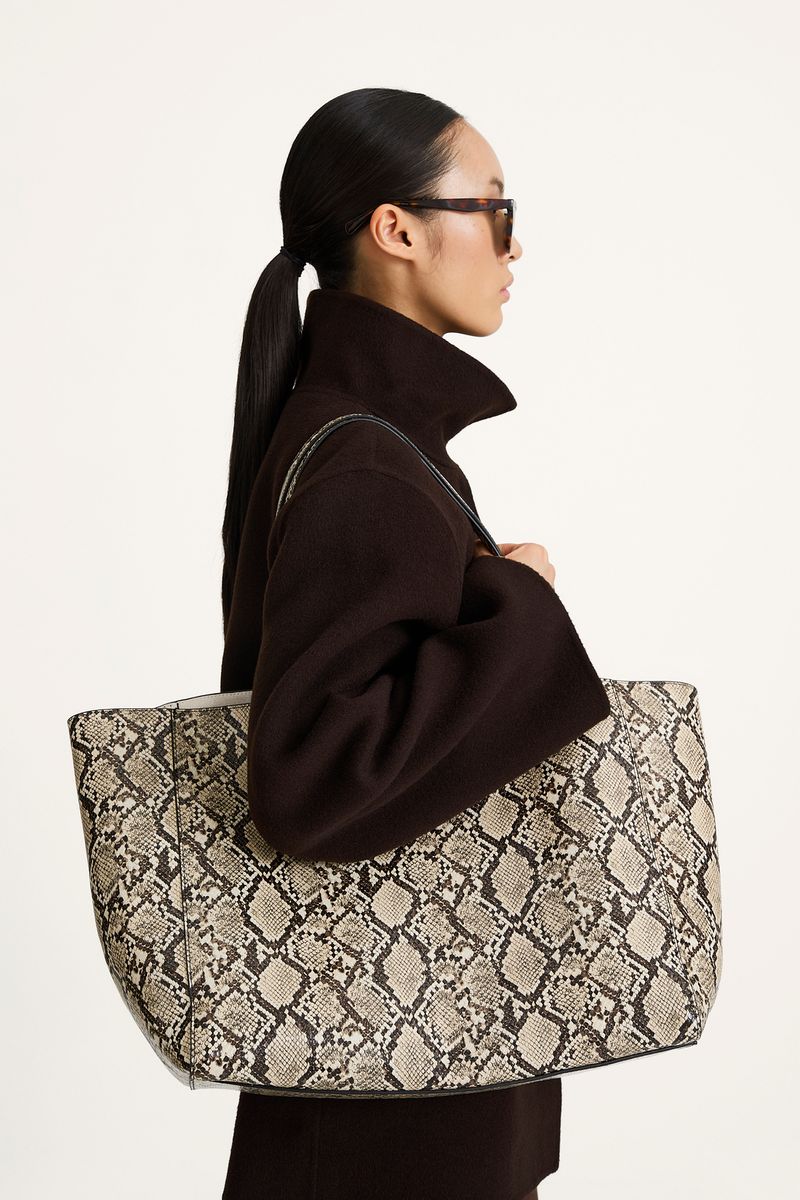 YACHT BAG Beige Snake