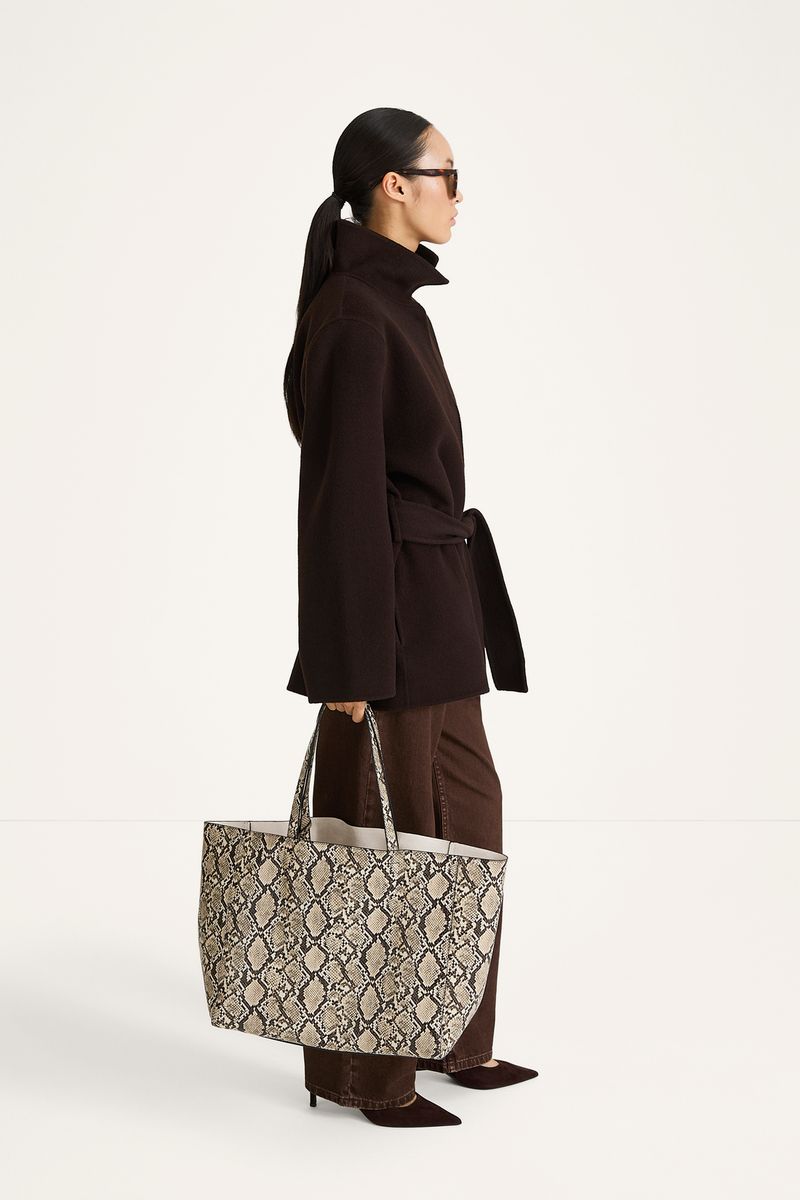 YACHT BAG Beige Snake