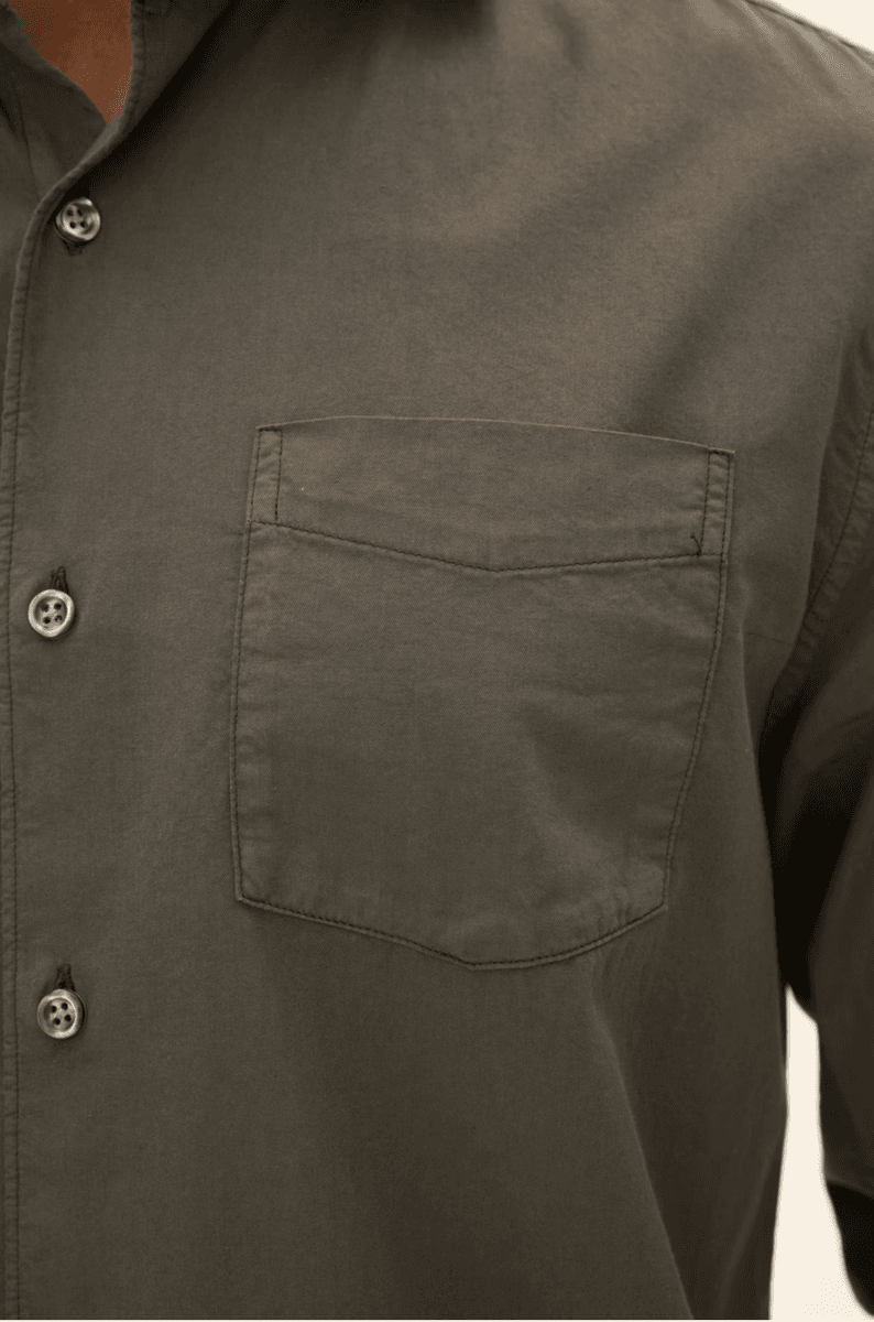 REGULAR FIT TWILLSKJORTE Tree Green