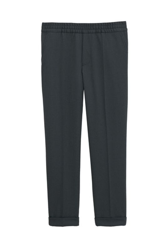 TERRY CROPPPED TROUSERS Black