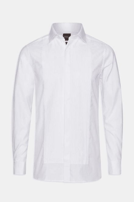 Hovedbilde SLIM FIT CUT AWAY TUXEDO PLEATED POPLIN SHIRT