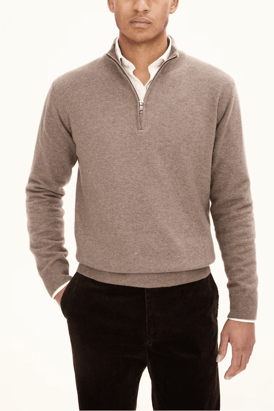PATTON HALF ZIP Walnut Beige